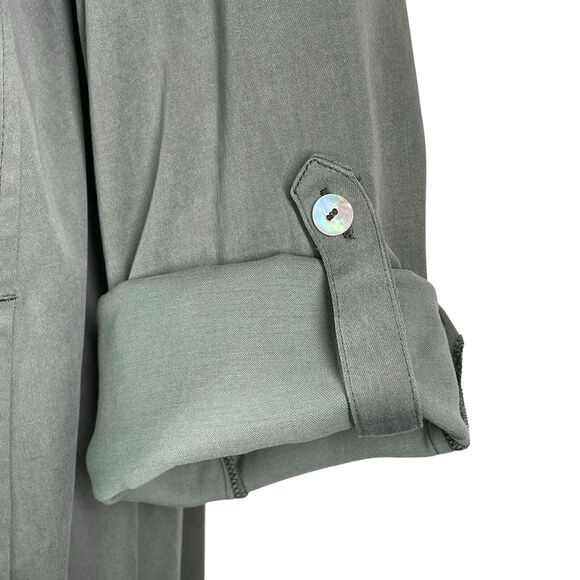 Soft Surroundings Womens Tunic Top Thelma Tencel Roll Tab Sleeve Olive‎ Size S - Picture 7 of 16